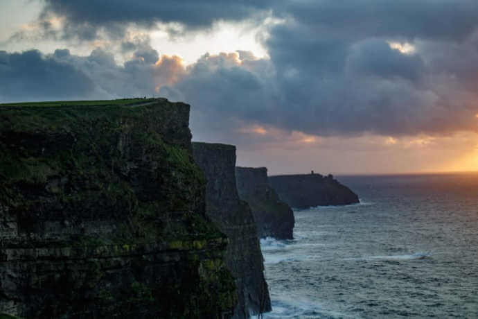 cliffs of moher at sunset