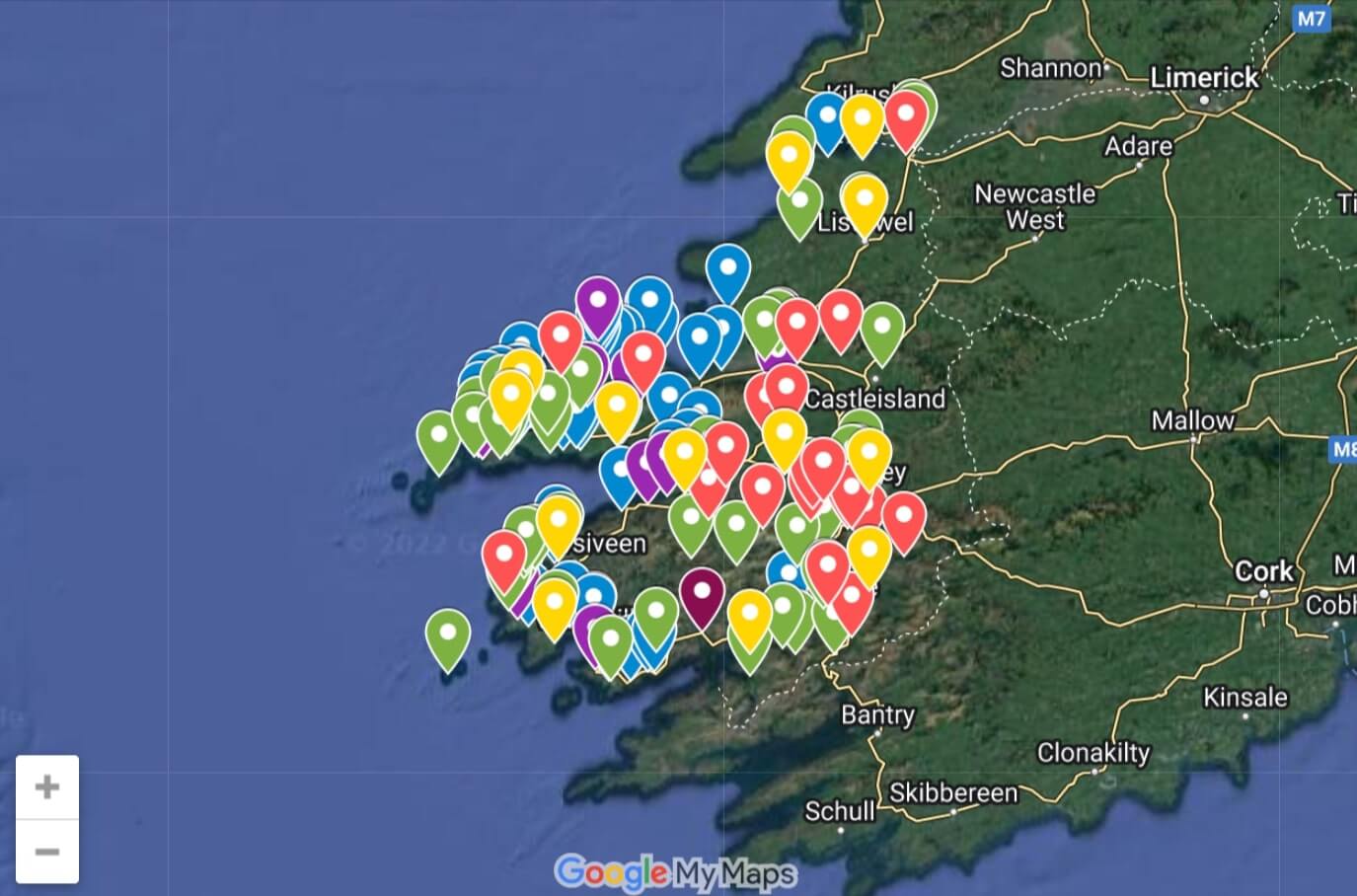 map of kerry with attractions