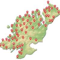 tourist map of Donegal with attractions