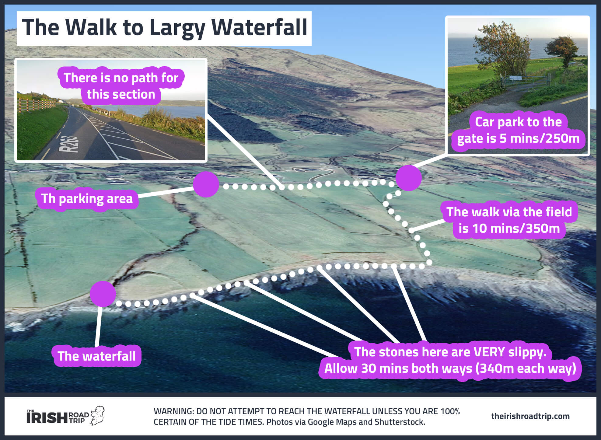 the walk to largy waterfall