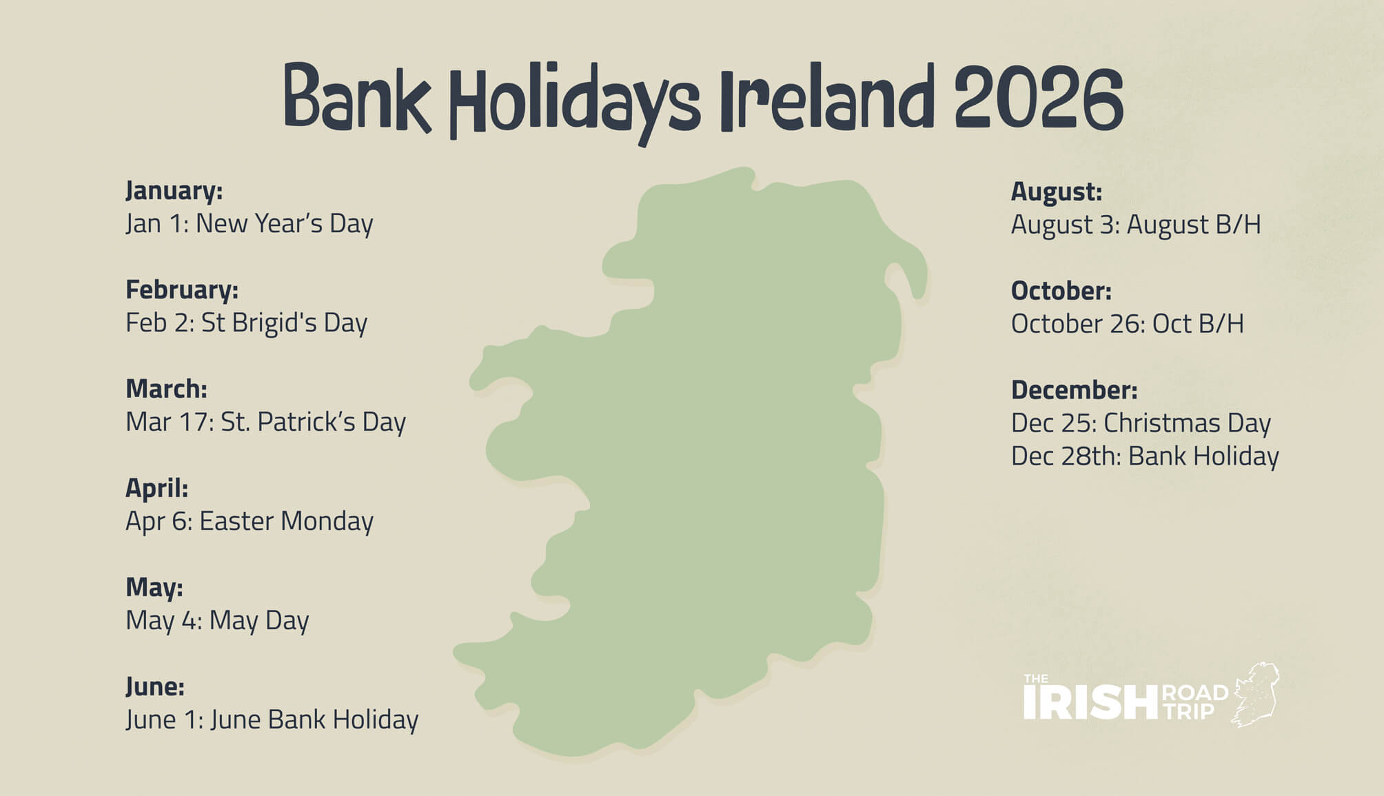Ireland Bank Holidays 2026 Dates (Full List)