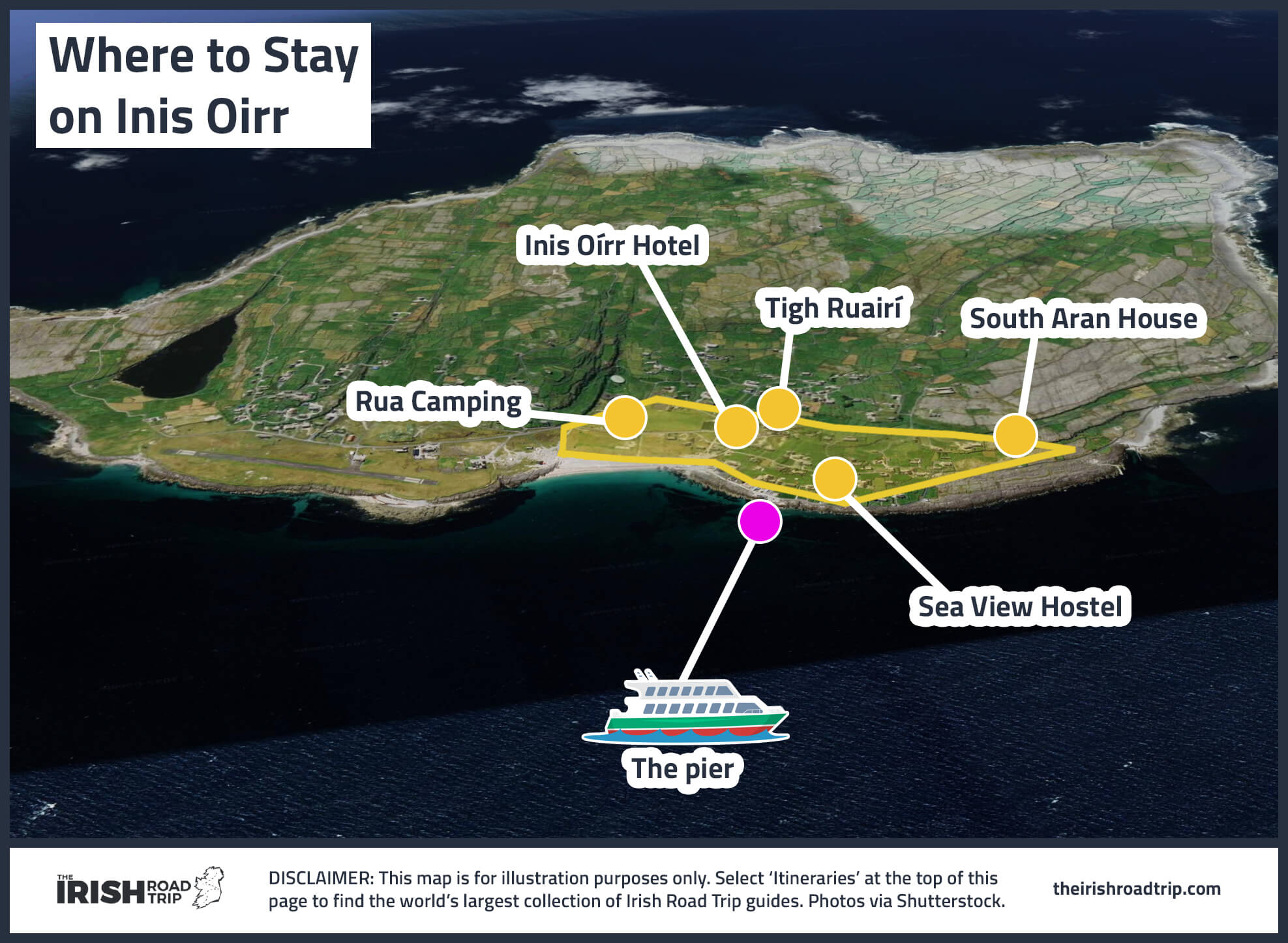 map of where to stay on inis oirr