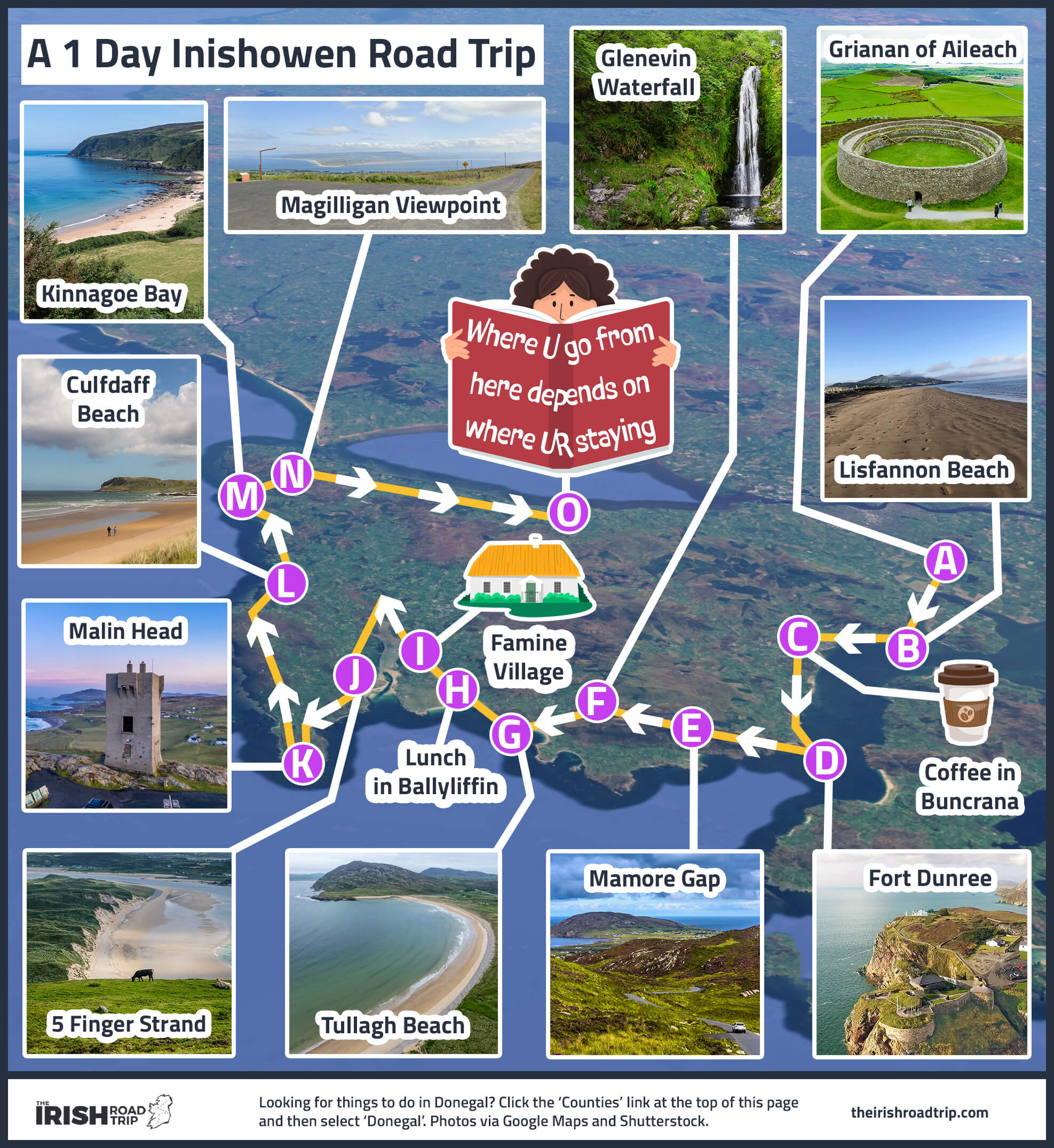 Inishowen 100 Drive Cycle Map With Stops 2025 Inishowen 100 Drive Cycle Map With Stops 2025