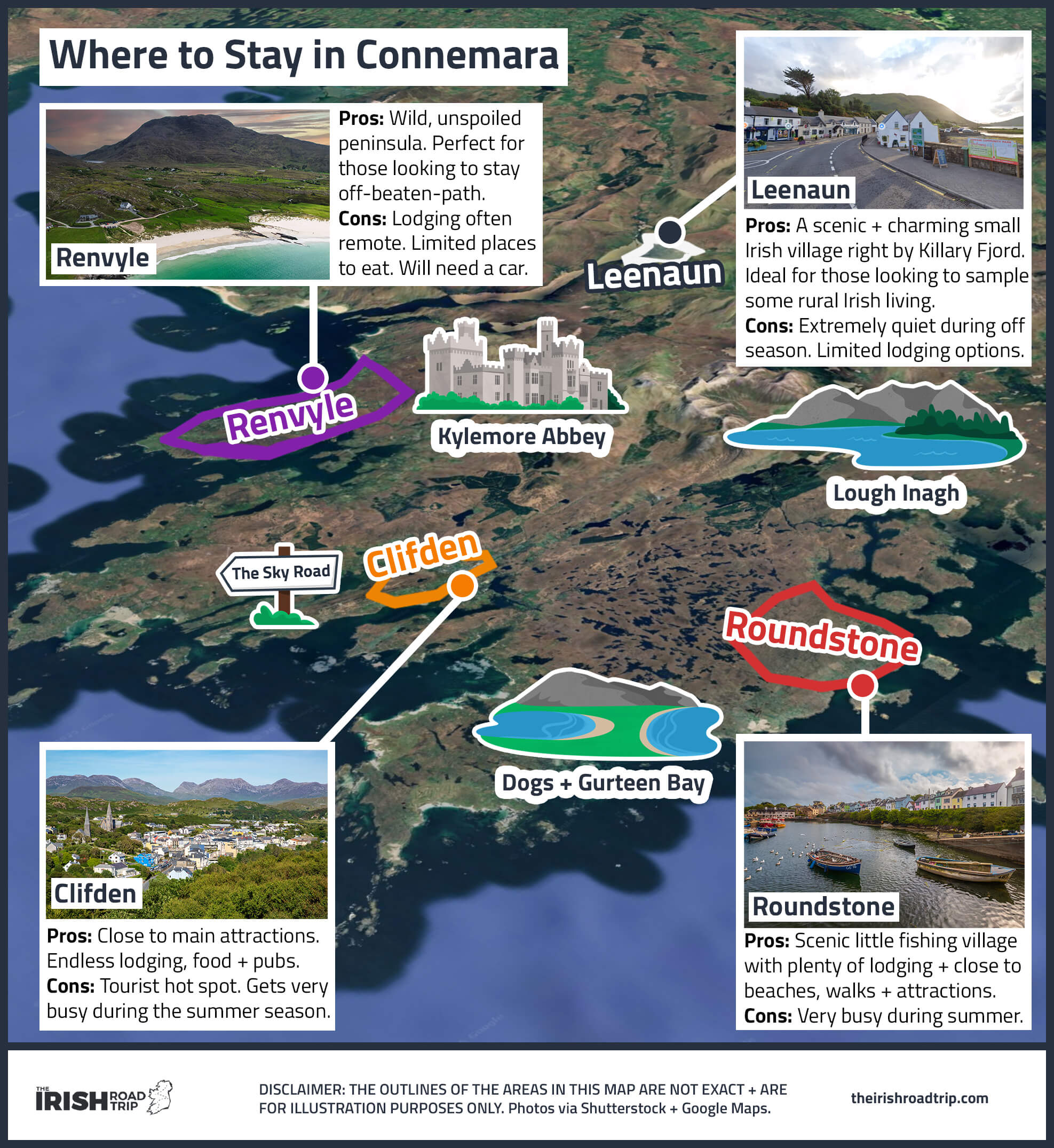 map of Where to stay in Connemara