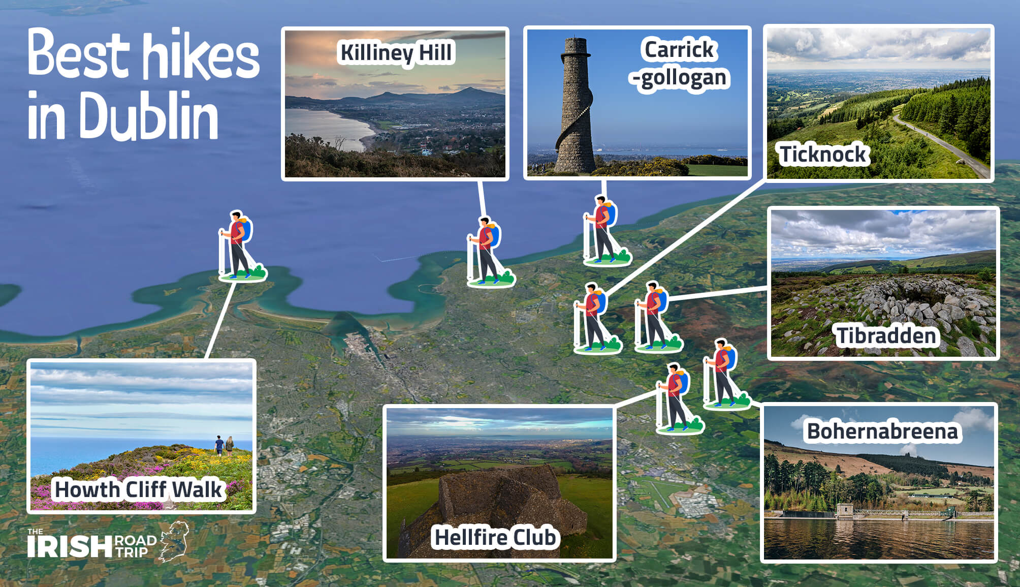 map of the best hikes in dublin