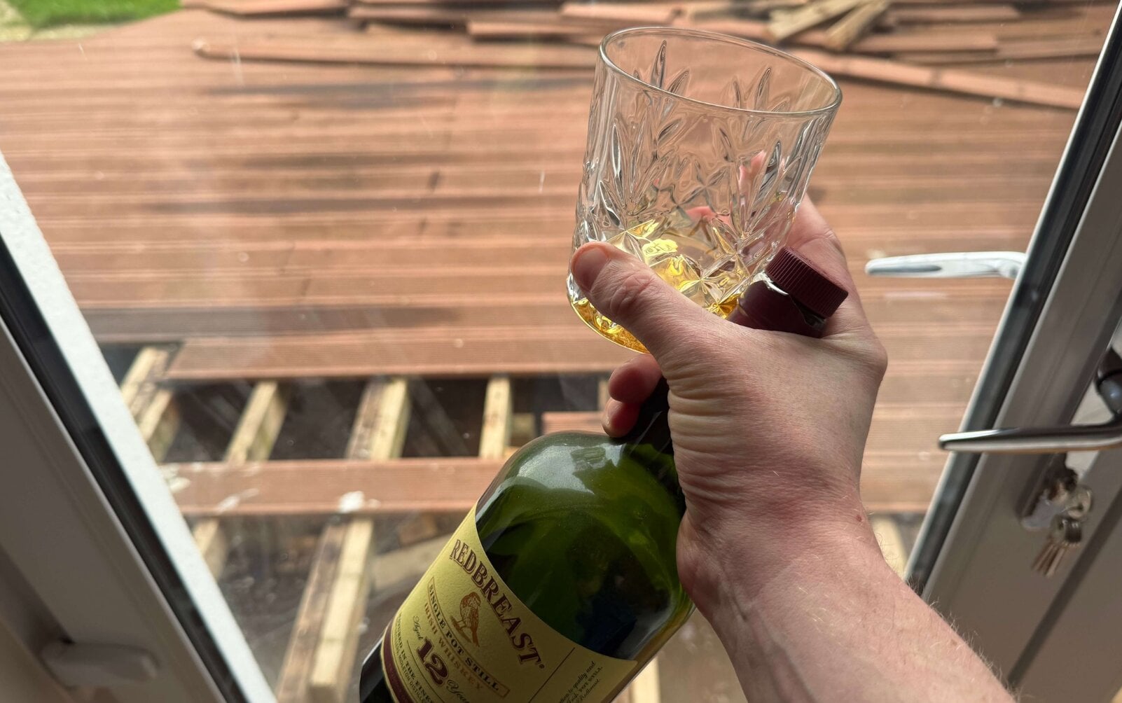 my glass of redbreast 12 whiskey