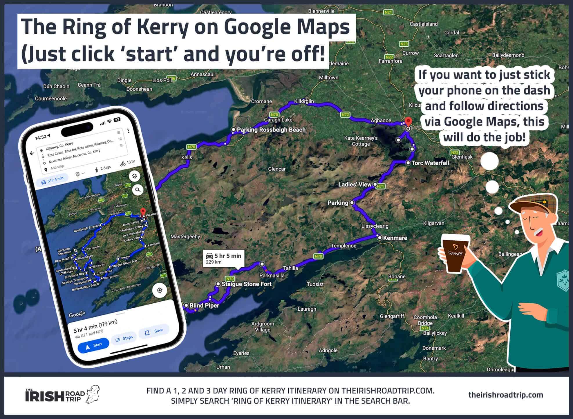 the ring of kerry on google maps