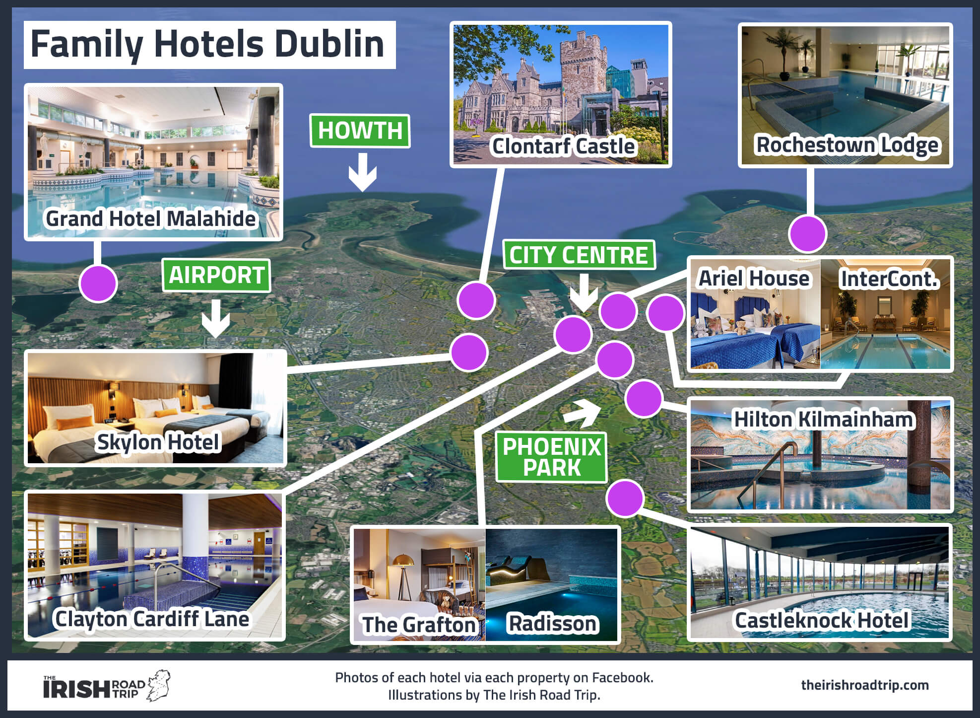 map of family hotels in Dublin