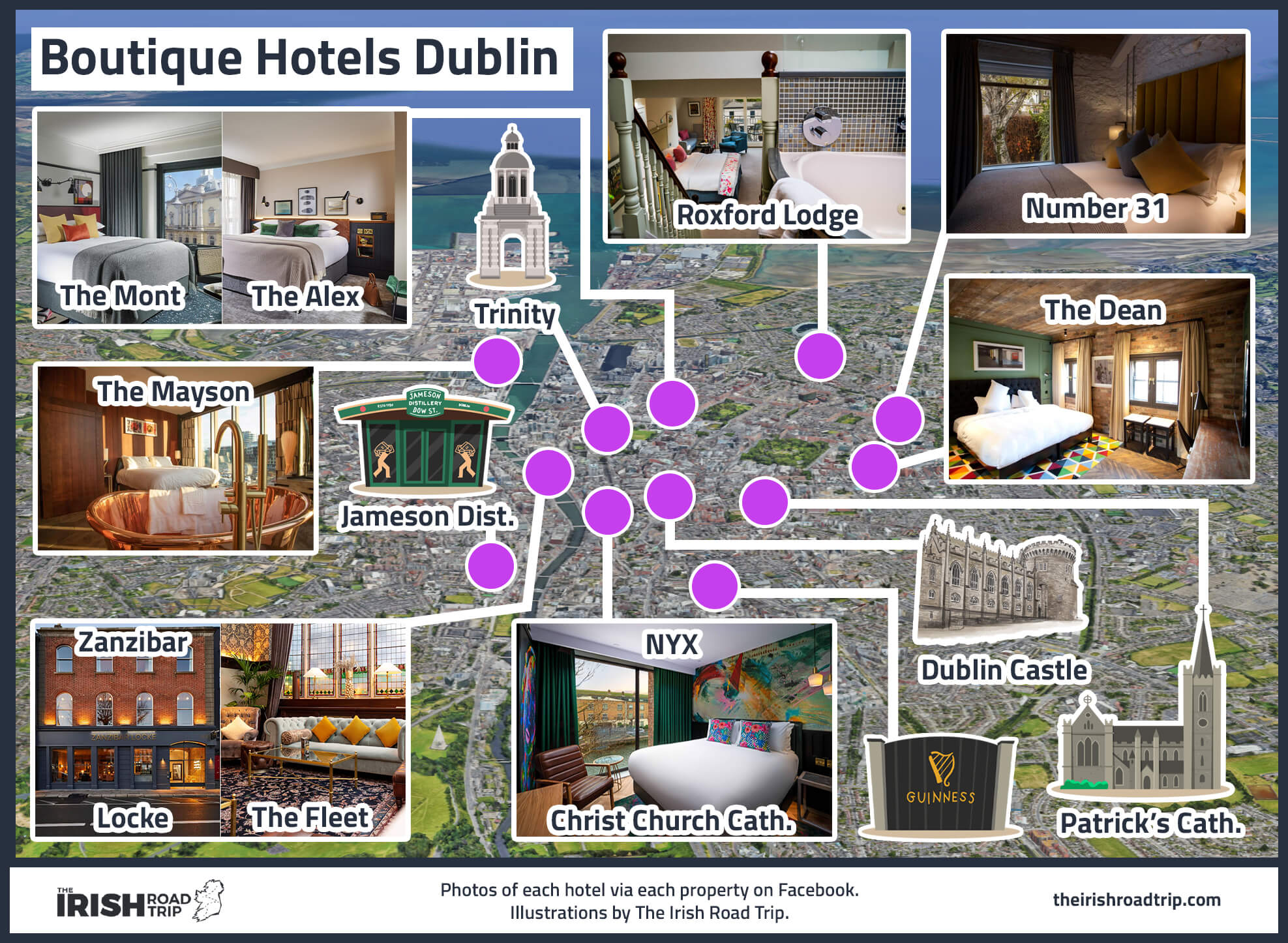 map of boutique hotels in dublin