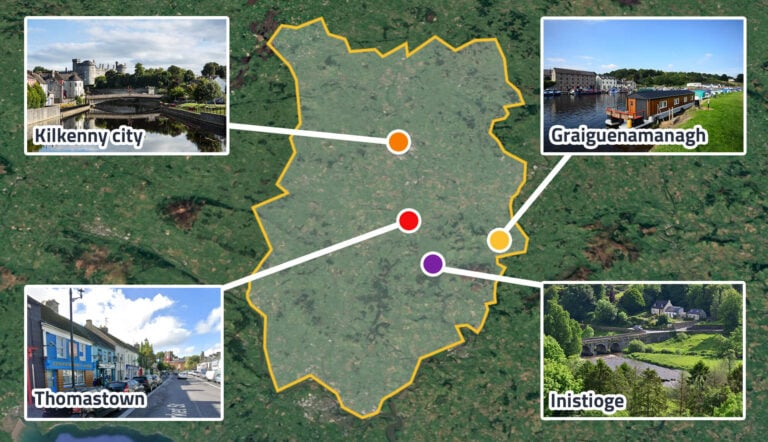 where to stay in kilkenny map
