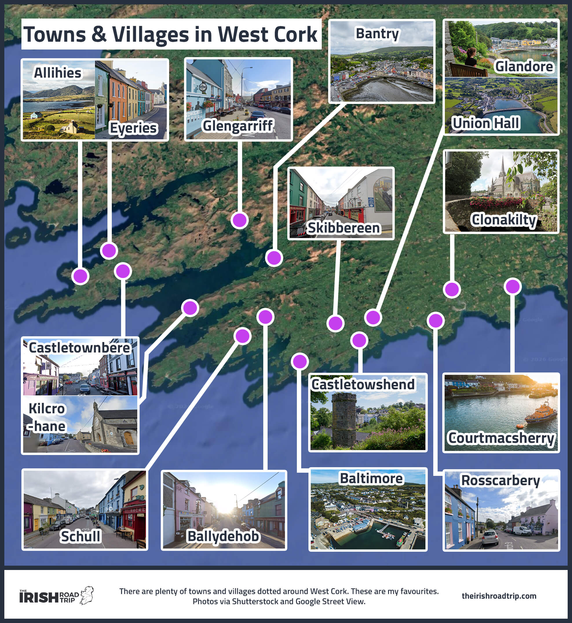 map of towns in west cork