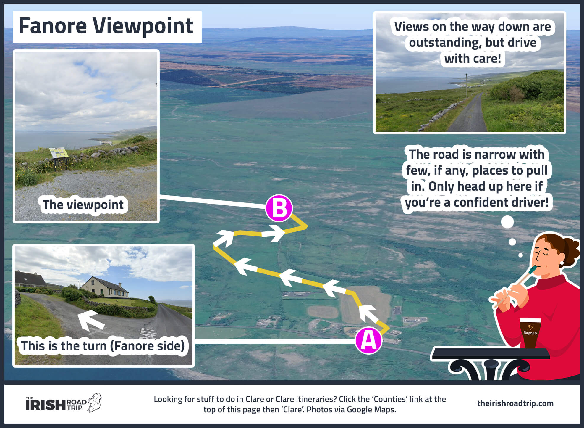 map showing the fanore viewpoint