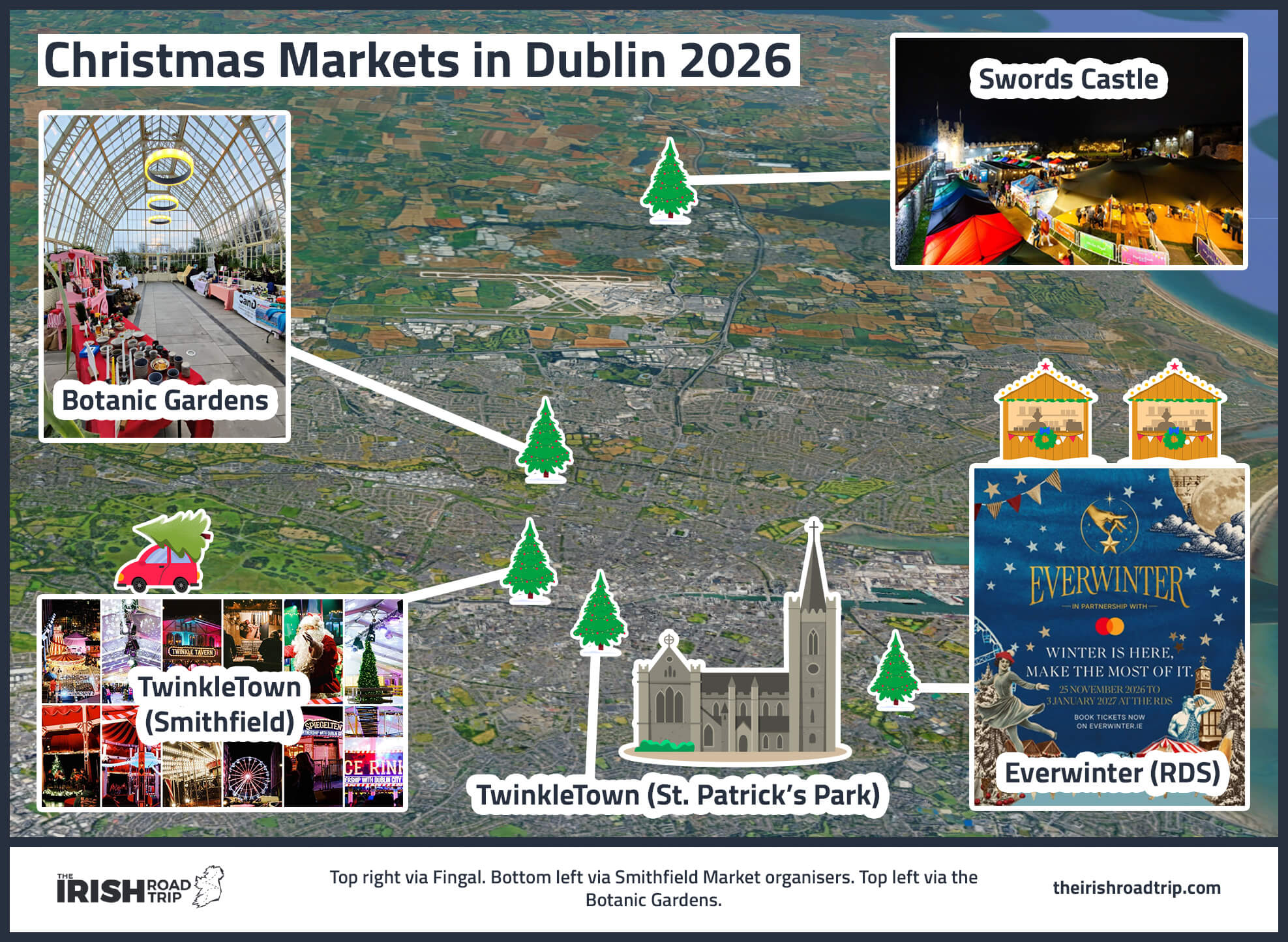 map of the Dublin Christmas markets 2026